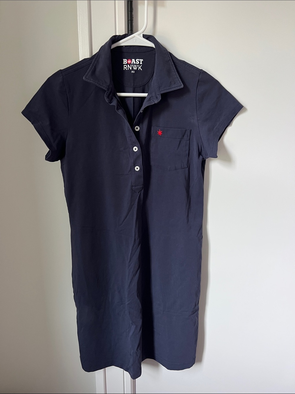 Boast Rnwyk Navy Polo Shirt Dress with Red Logo